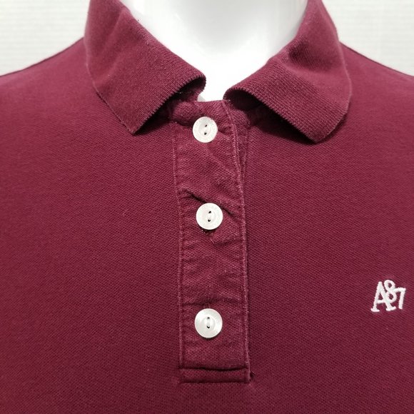 Aeropostale top Medium polo short sleeve stretch work school uniform side split - Picture 7 of 11